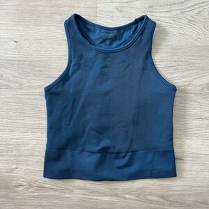 Women's Navy Blue Ribbed YPB Tank Top